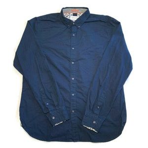 Denim & Flower Button Up Shirt L Blue Long Sleeve